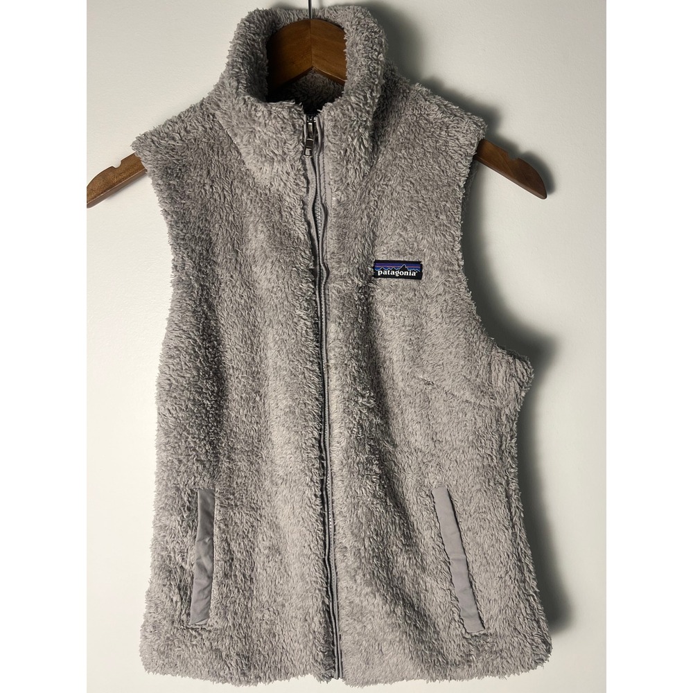 Patagonia Los Gatos Fleece Vest Wm‎ Sm Gray Full Zip High Pile Soft Hiking Gorp